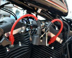 XL1200Sスポーツスター　オイルクーラー ハーレー XLスポーツスター ダウンチューブマウント・電動ファン付