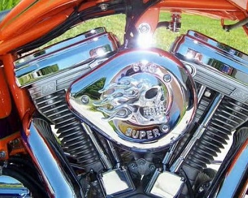 ハーレー、ダイナ エアクリーナー カバー、フェイスプレート クロームドーム(Chrome Dome)