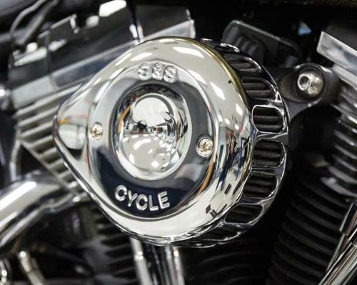 ハーレー、ツーリングTC・ケーブル車用 S&Sエアクリーナー　(ステルス）