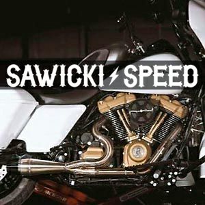 SAWICKI 2in1フルエキゾーストマフラー ブラッシュ/ブラックエンド