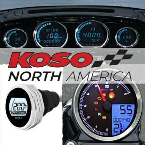 KOSO 2014以降 ツーリング ブルーカラー LCDメーター 4個セット HD-03L