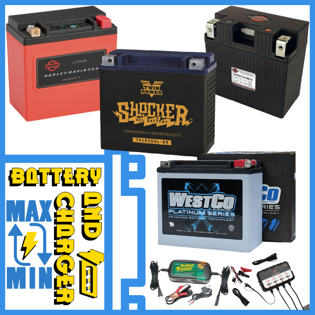 ハーレー用バッテリーとバッテリーチャージャーのメインイメージ画像