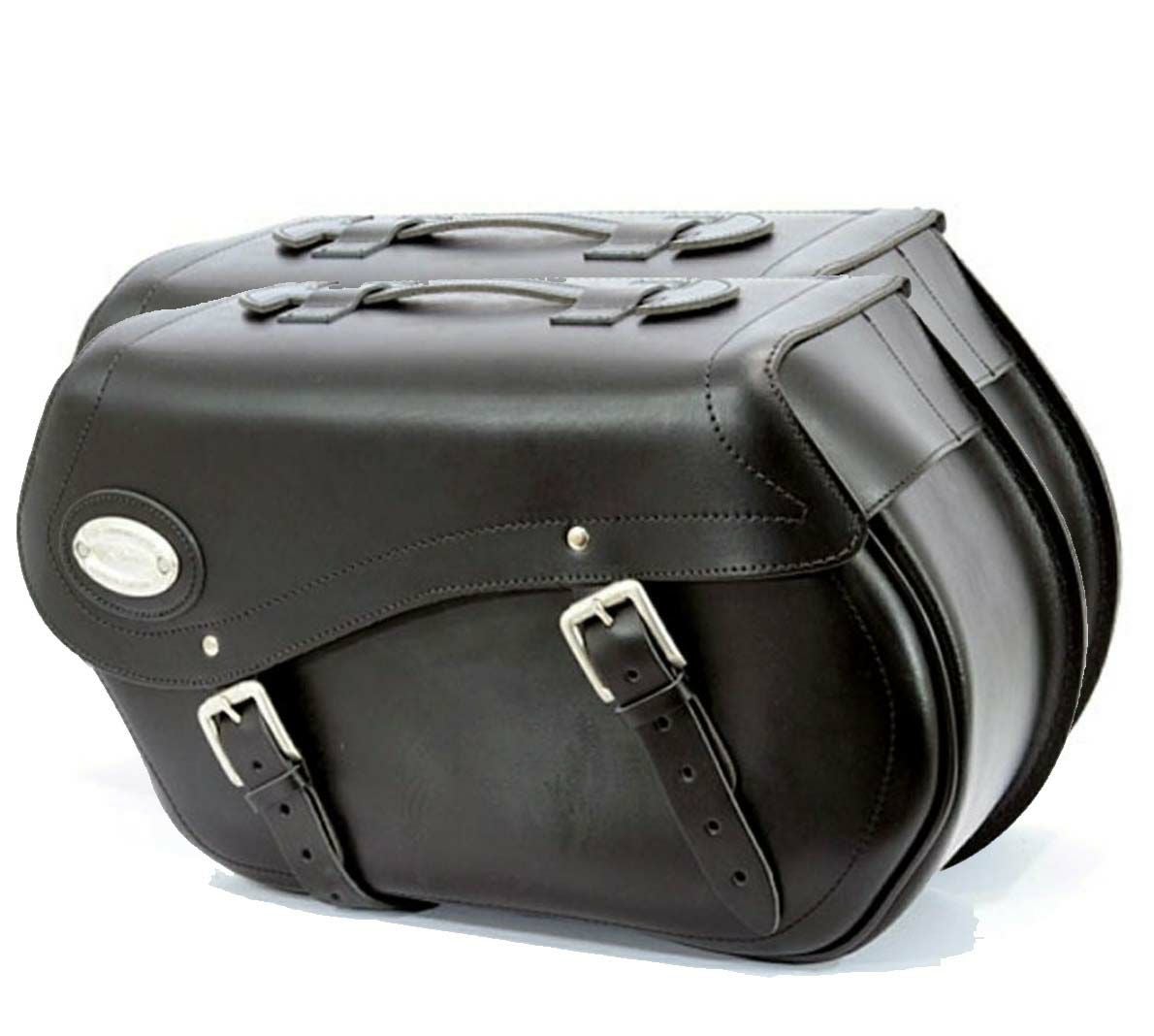 LONGRIDE クリックオン・レザーサドルバッグ 30L 左右セット (ブラック