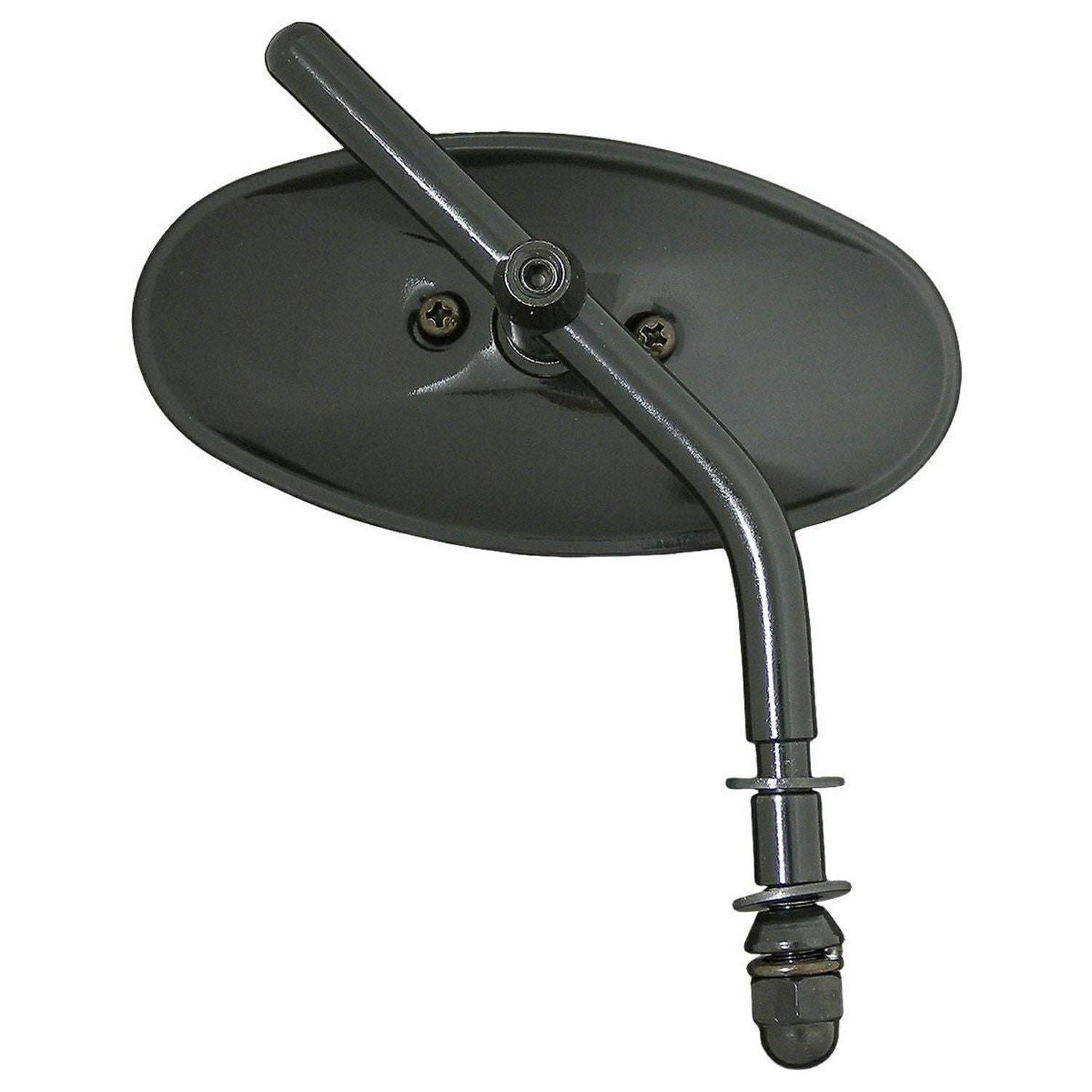 ハーレー用 4インチ・ショートラウンドミラー (ブラック) |ハーレー