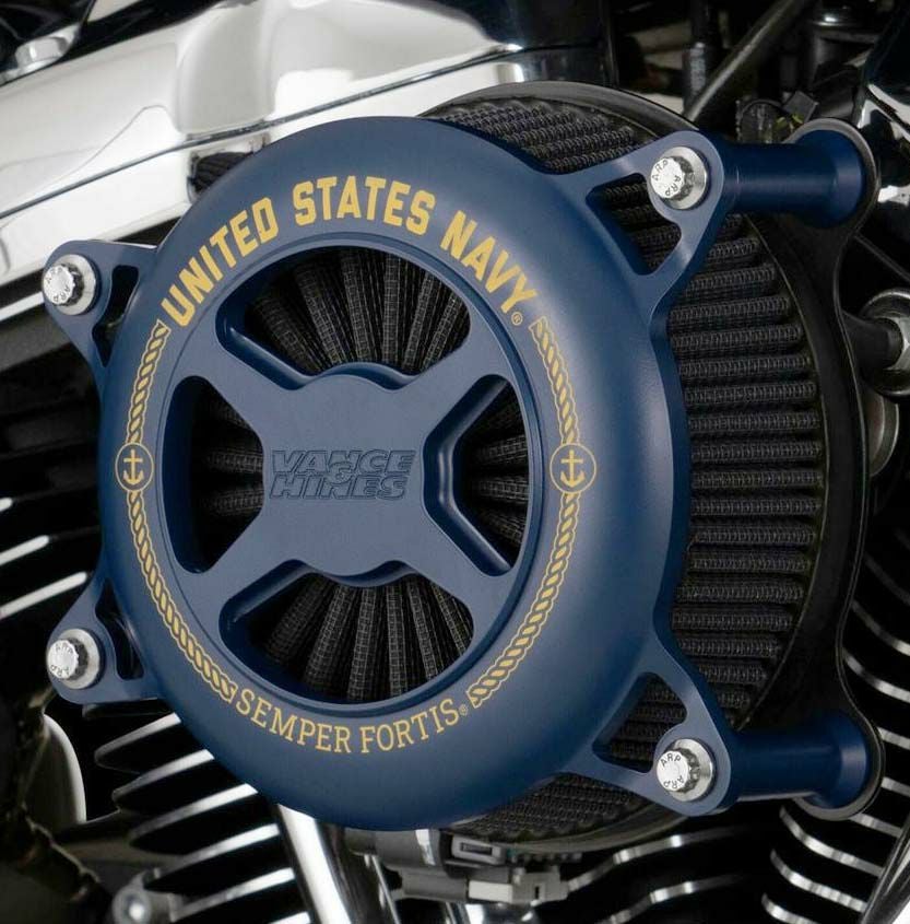 Vance＆Hines M8用エアクリーナー VO2 ミリタリーパワーシリーズ Navy