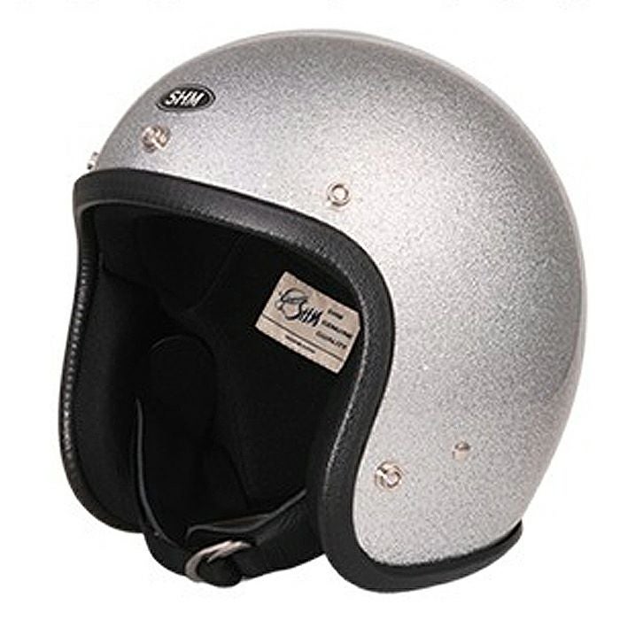 SHM シルバーフレーク ジェットヘルメット SG規格 |ハーレーパーツ専門