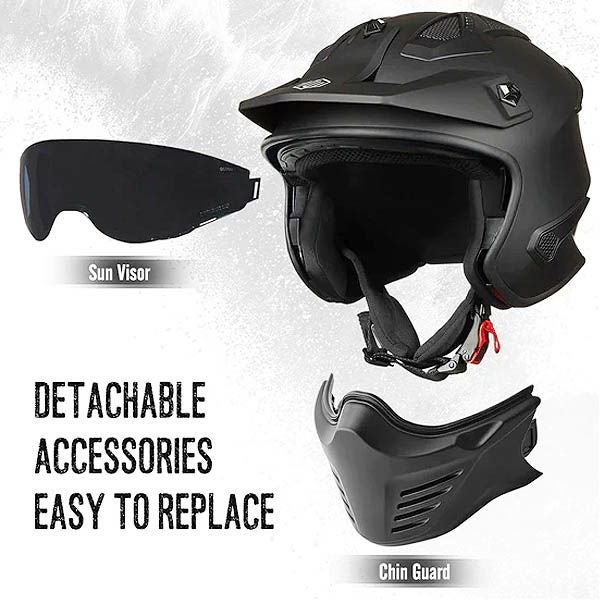 ILM 726Xシリーズ オープンフェイス フルフェイスヘルメット ミッドナイトグリーン6