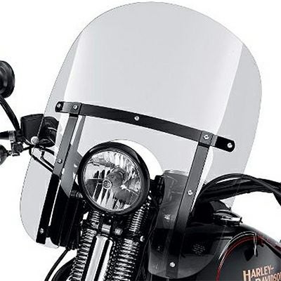 デタッチャブル・コンパクト・ウインドシールド グロスブラック スプリンガーソフテイルスタイル　279mm高 ライトスモーク-01