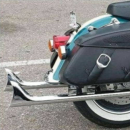 M8ツーリング用 36インチ・フィッシュテールマフラー (クローム