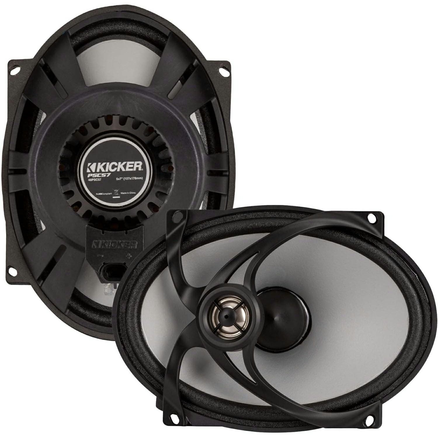KICKER 5x7インチ コアキシャルスピーカー (2オーム) ハーレー用