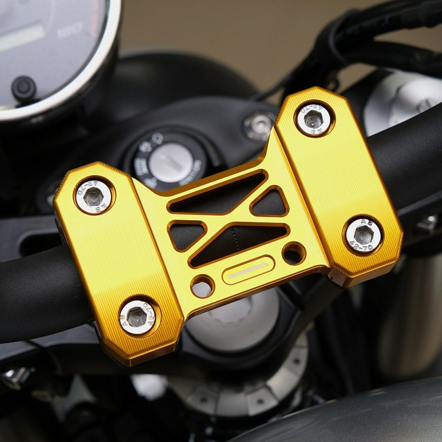 ハーレー X350 ハンドルクランプ (ゴールド) SPEEDRA |ハーレーパーツ