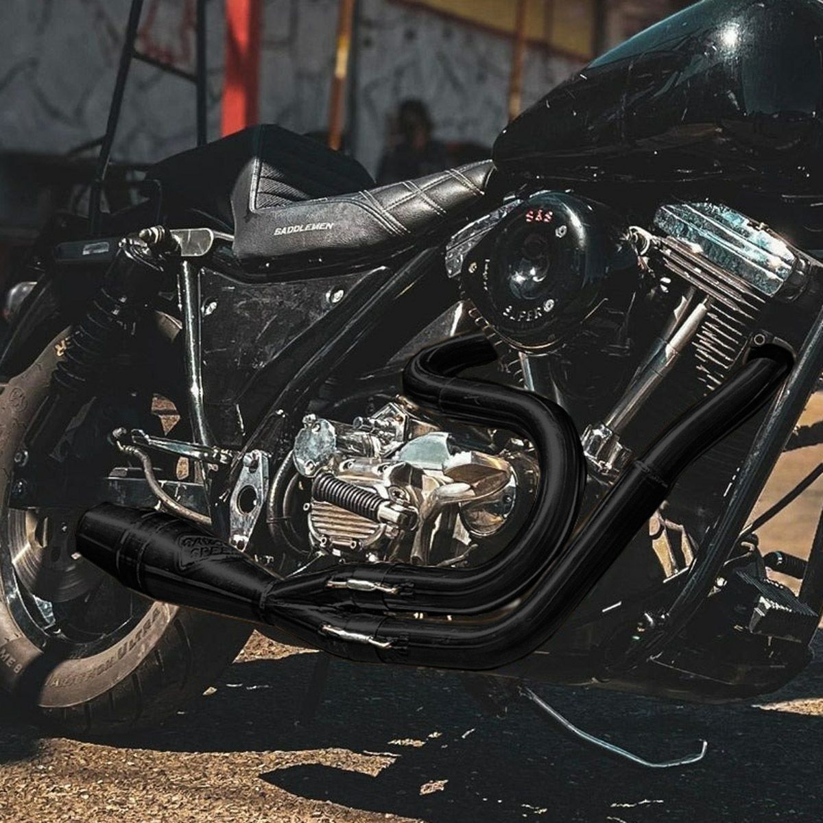 ハーレー FXR BIG INCH 2-1 フルエキゾーストマフラー ステンレス