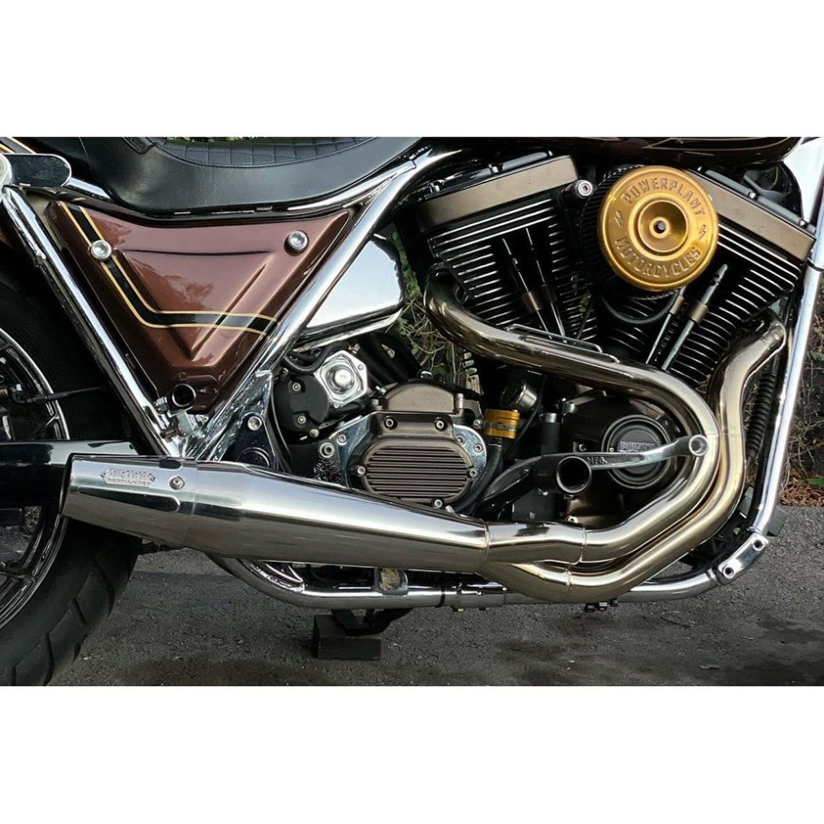 1984～1994 FXR 2-1 フルエキゾーストマフラー (ポリッシュ) Red Thunder3