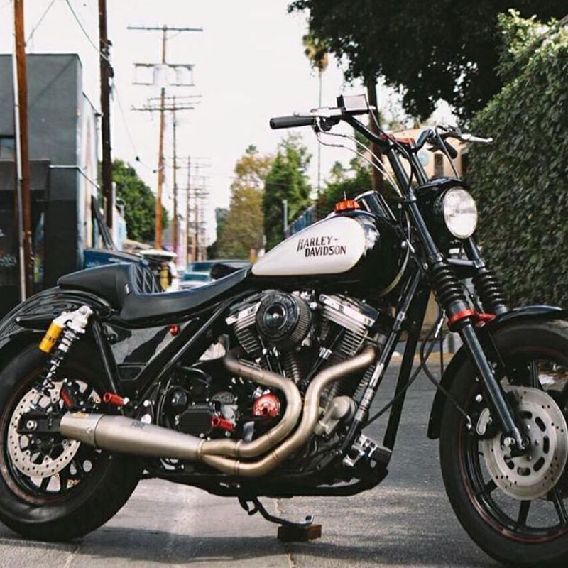 1984～1994 FXR 2-1 フルエキゾーストマフラー (サテンフィニッシュ) Red Thunder1