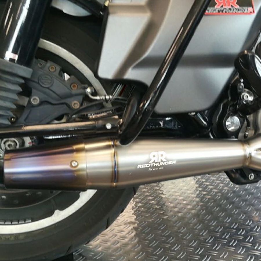 M8 ソフテイル 2-1 フルエキゾーストマフラー (チタニウム) Red