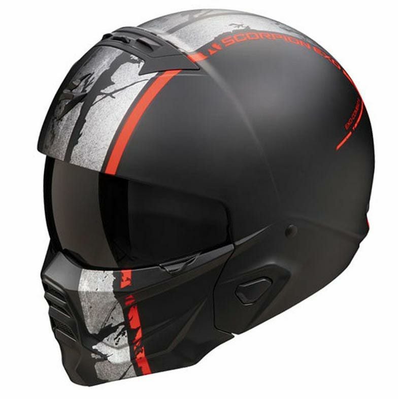 Exoコンバット II ヘルメット ロードマットブラック/レッド SCORPION