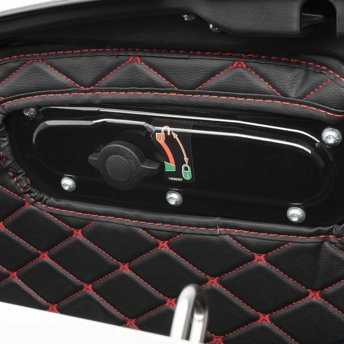 M8 ローライダーST、エルディアブロ、スポーツグライド用 サドルバッグライナー (ブラック/カラーステッチ) Hog Workz4