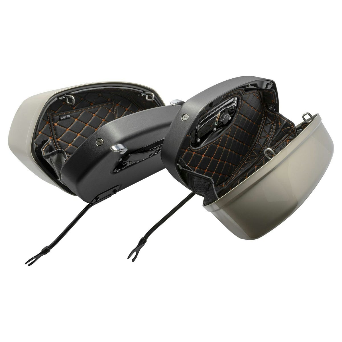 M8 ローライダーST、エルディアブロ、スポーツグライド用 サドルバッグライナー (ブラック/カラーステッチ) Hog Workz18