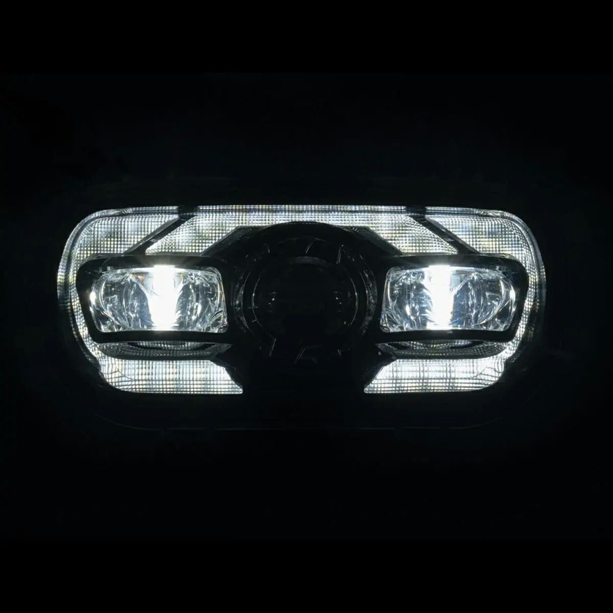 M8 ファットボブ用 LEDヘッドライト (ブラック) Hog Workz9