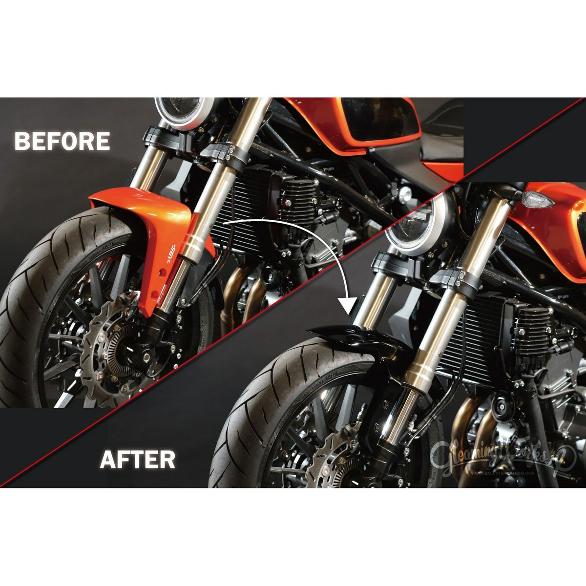 ハーレー X350 ショートフロントフェンダー (未塗装/サフ仕上げ) GOODS4