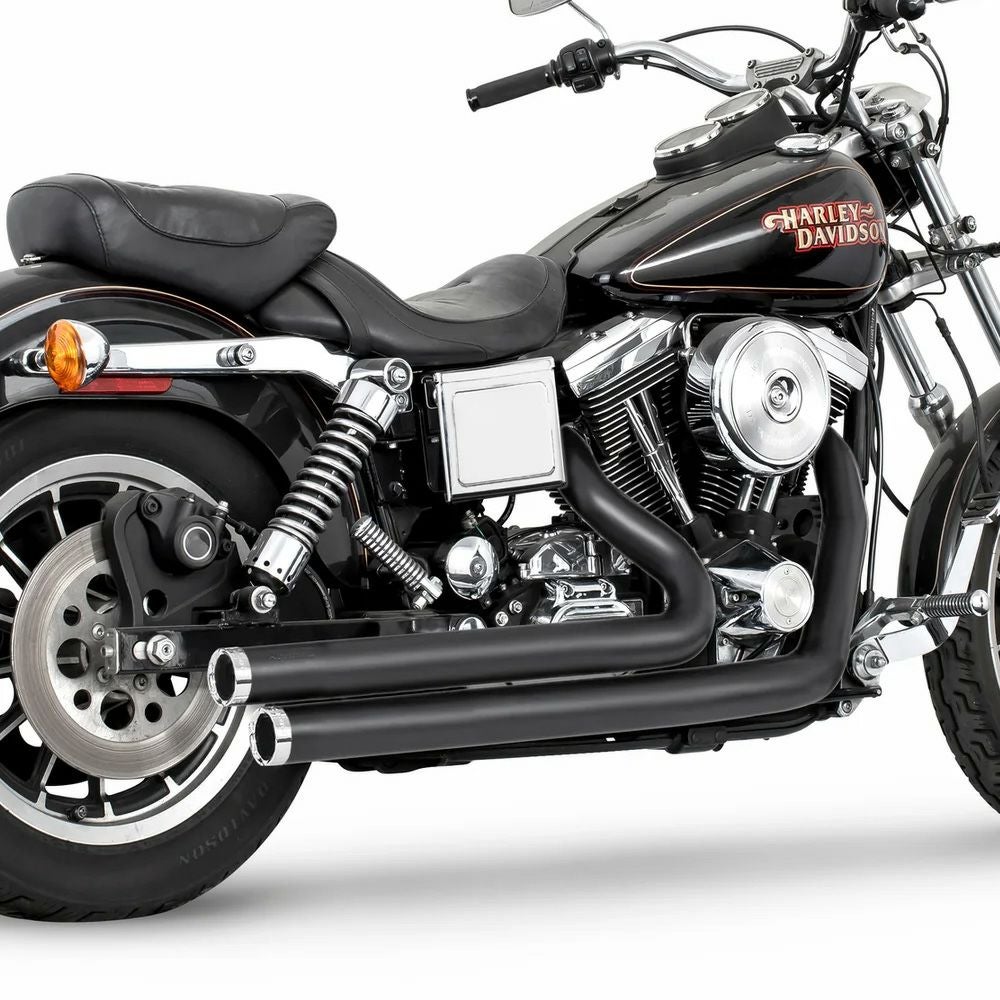 ぺ*ぇ様 ハーレーダイナ TC88 FXDL1450社外マフラー ハーレー ダイナ フルエキゾーストマフラー STAGGERED DUALS ブラック