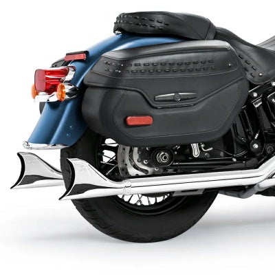 BASSANI 36インチ フィッシュテール 左右両出し・フルエキゾーストマフラー クローム ハーレーパーツ専門店
