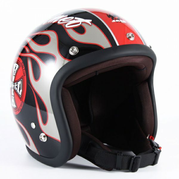 HARLEY-DAVIDSON ジェットヘルメット フレイムデザイン JGシリーズ GHOST ゴーストフレイム ジェットヘルメット レッド 72JAM