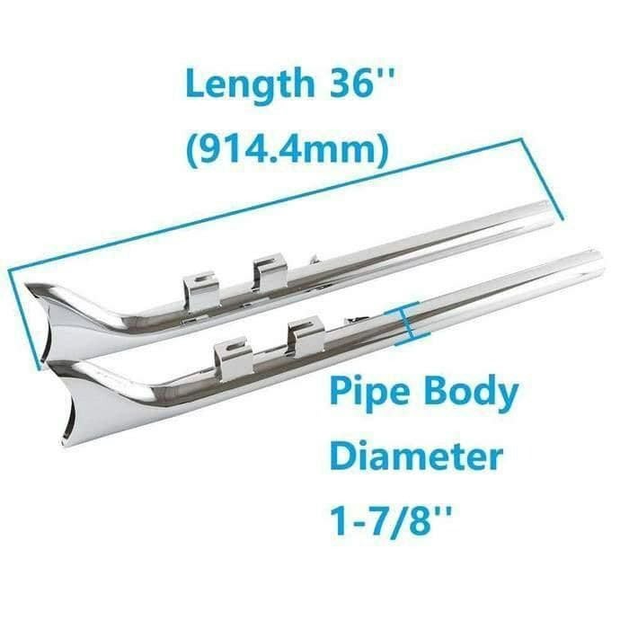 1995～2016 ツーリング フィッシュテール 36インチ スリップオンマフラー (クローム) シャークロード3