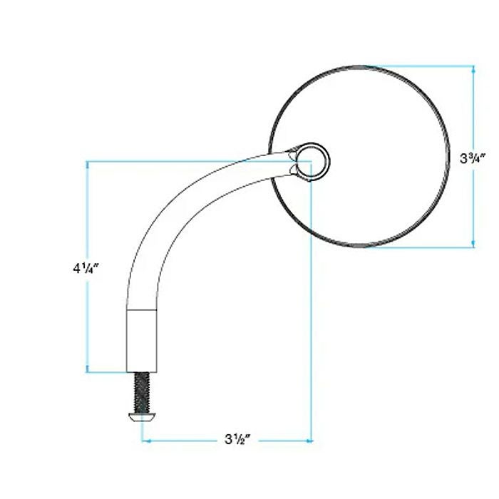ハーレー ラウンドミラー 左右共通 (ブラック) ビルトウェル2