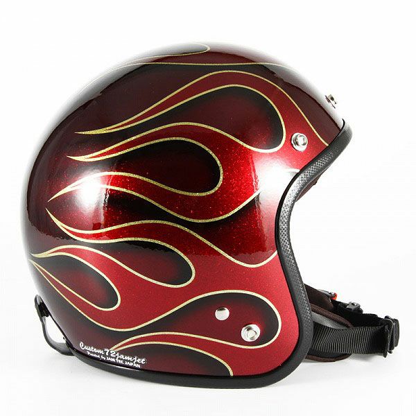 JCPシリーズ FLAMES ジェットヘルメット レッド 72JAM |ハーレーパーツ