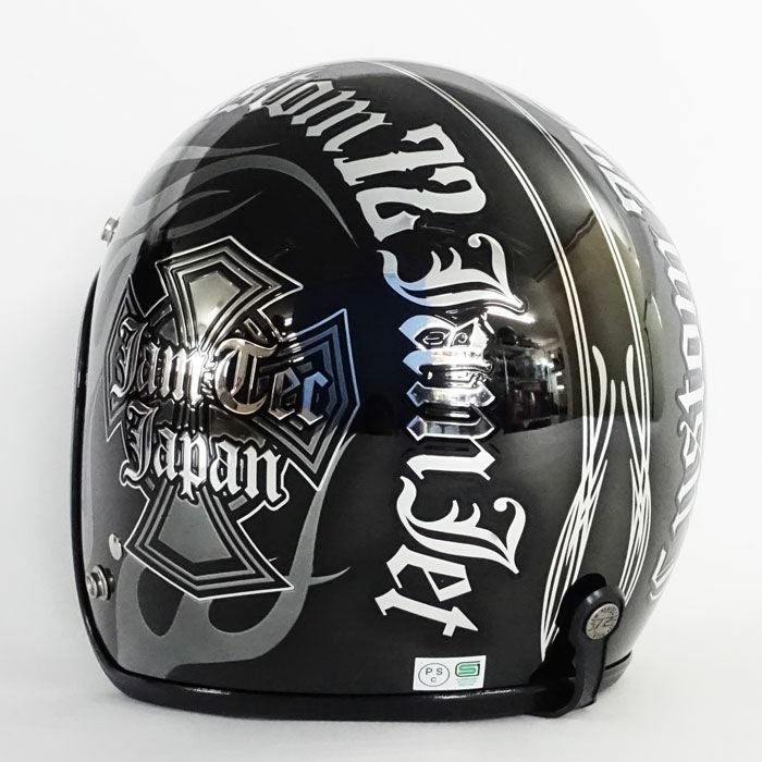 逸品モノシリーズ New Cross ジェットヘルメット メッキベース ブラック 72JAM 4