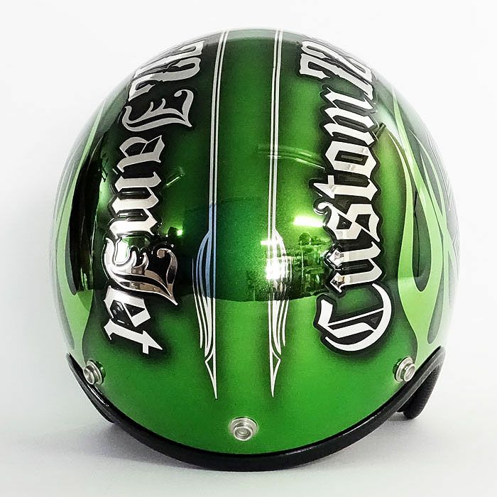 逸品モノシリーズ New Cross ジェットヘルメット メッキベース グリーン 72JAM 6