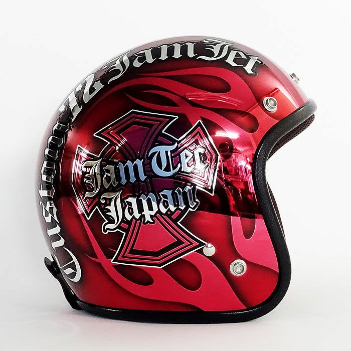 逸品モノシリーズ New Cross ジェットヘルメット メッキベース レッド
