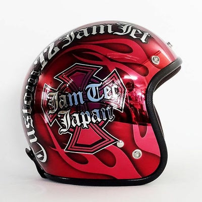 JCPシリーズ FLAMES T-2 ジェットヘルメット レッド 72JAM |ハーレー 