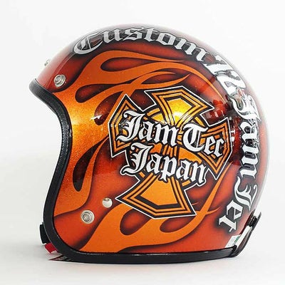 逸品モノシリーズ New Cross ジェットヘルメット ラメベース オレンジ 