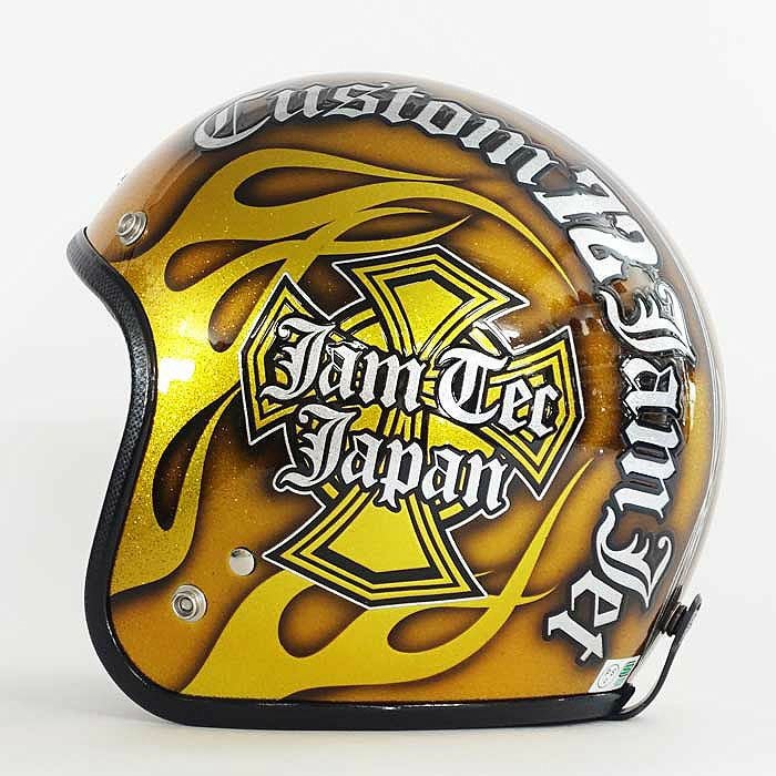 逸品モノシリーズ New Cross ジェットヘルメット ラメベース オレンジ