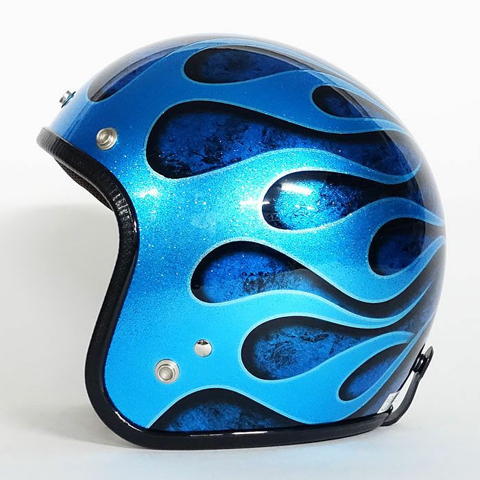 逸品モノシリーズ フレイムス ジェットヘルメット ラメベース ブルー