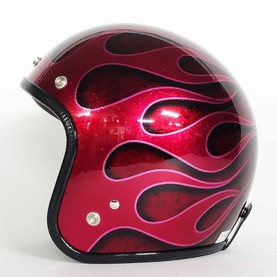 逸品モノシリーズ フレイムス ジェットヘルメット ラメベース レッド 