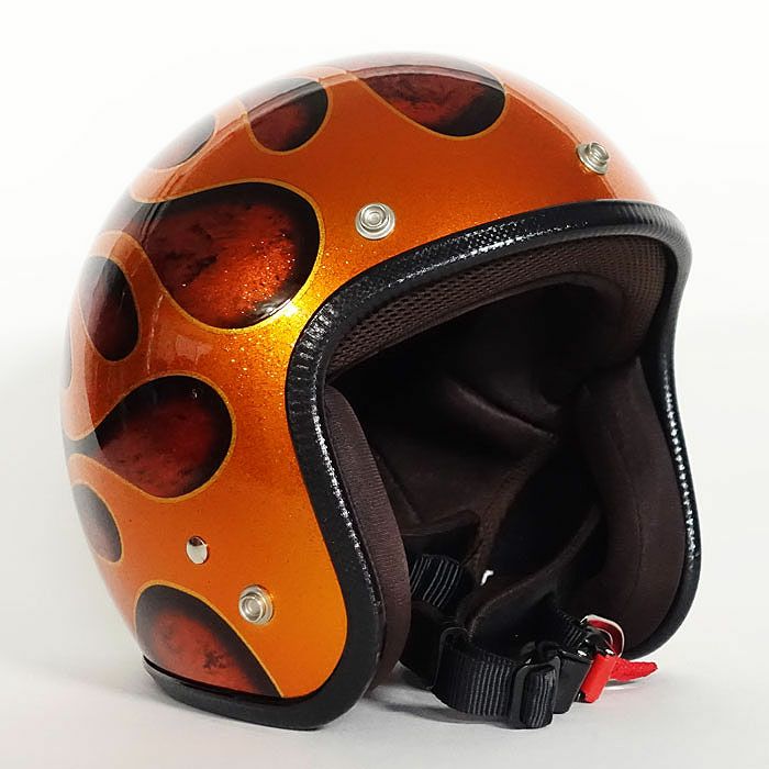 逸品モノシリーズ フレイムス ジェットヘルメット ラメベース オレンジラップ 72JAM 2