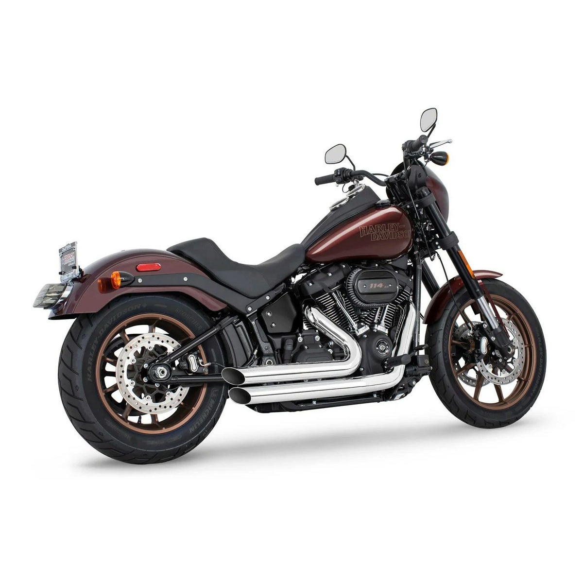 M8ソフテイル アメンドメント サイドスラッシュ フルエキゾーストマフラー (クローム) フリーダムパフォーマンス1