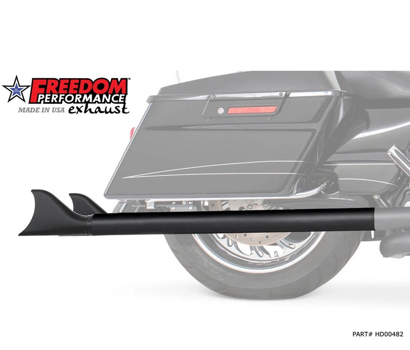 1995～2016 ツーリング 2.5インチ シャークテールスリップオンマフラー 36インチ長 (ブラック) フリーダムパフォーマンス1