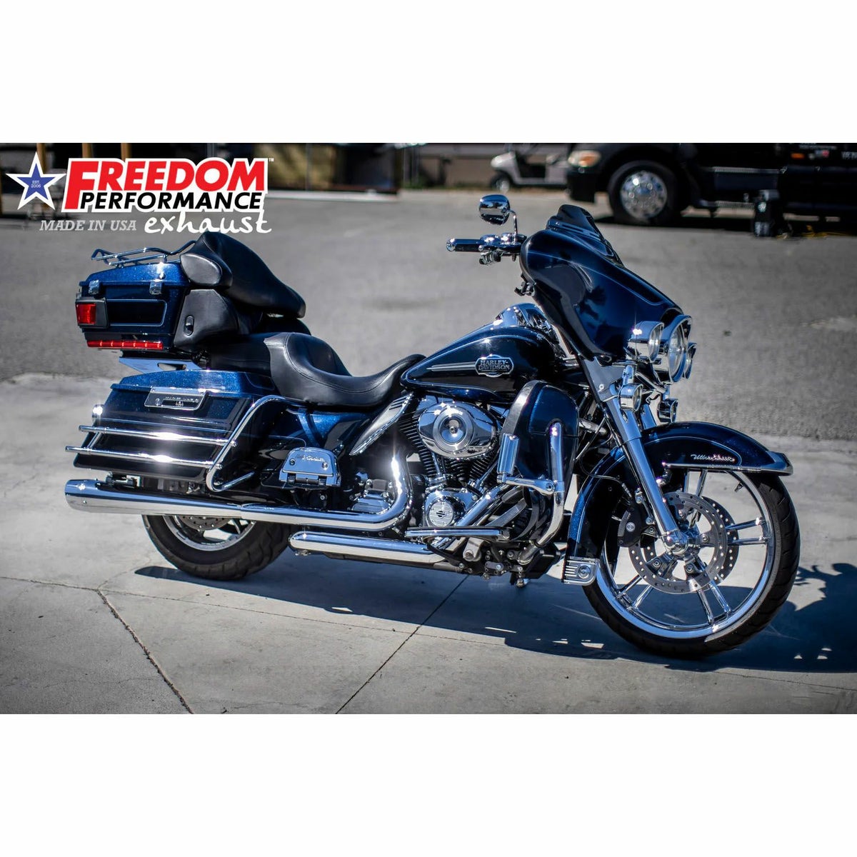 2009～2016 ツーリング、トライク トゥルーデュアルエキゾーストパイプ (クローム) フリーダムパフォーマンス7