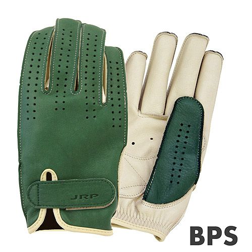 BPS シリーズ パンチングメッシュ バイクグローブ ショートタイプ グリーン/アイボリー JRP
