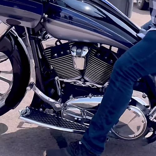 M8ツーリング用 36インチ・フィッシュテールマフラー (クローム