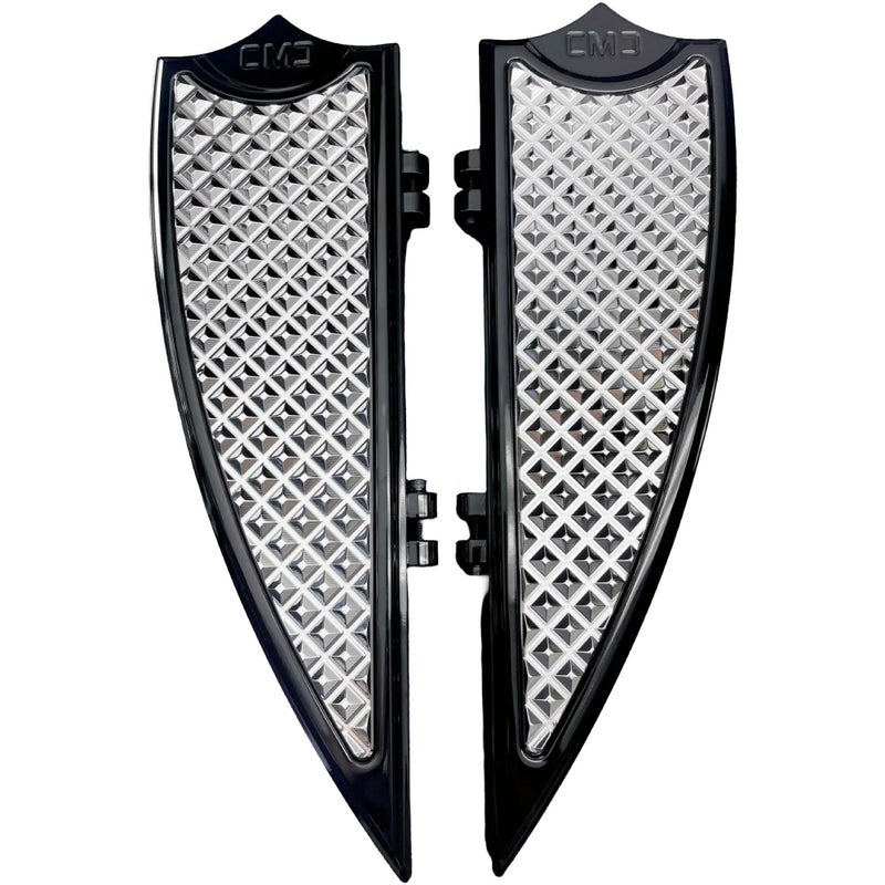 1986～2017 FL ソフテイル ELEV8 ライダーフロアボード (ブラック/クロームインサート) CMC