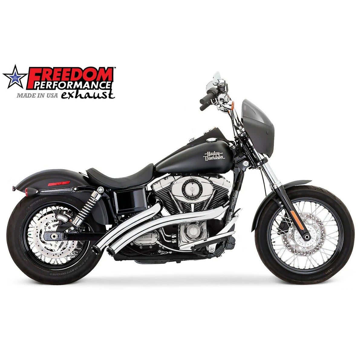 2006～2017 ダイナ ラジカルラディウス フルエキゾーストマフラー ストレート (クローム/コントラスト) フリーダム1