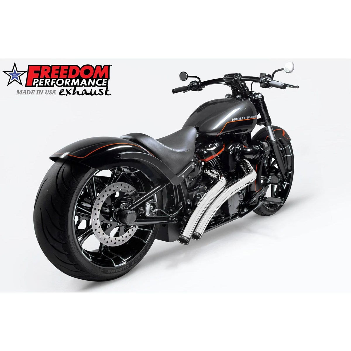 1986～2017 ソフテイル ラジカルラディウス フルエキゾーストマフラー ストレート (クローム/コントラスト) フリーダムパフォーマンス1