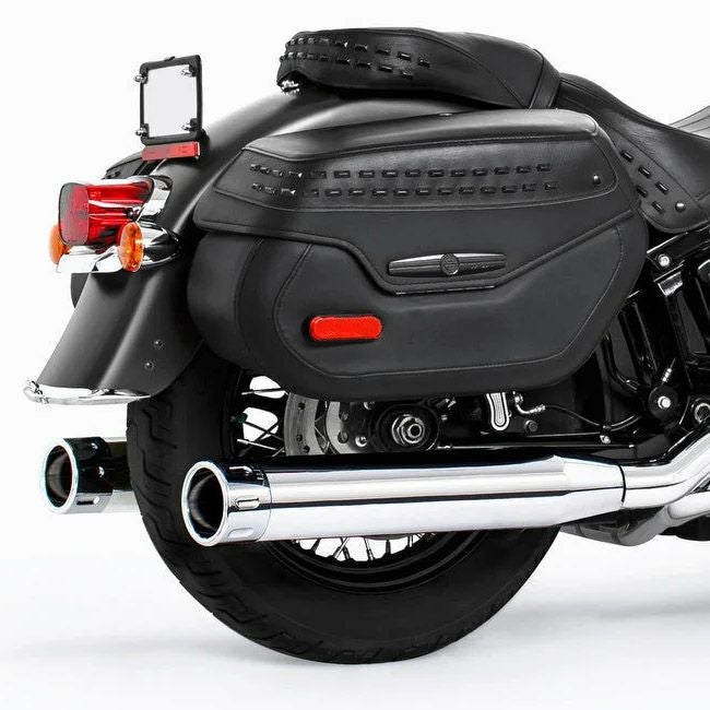 M8ソフテイル トゥルーデュアルエキゾースト用 4インチ スリップオンマフラー ストレート (クローム) フリーダムパフォーマンス