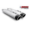 M8ソフテイル トゥルーデュアルエキゾースト用 4インチ スリップオンマフラー スラッシュ (クローム/コントラスト) フリーダムパフォーマンス2