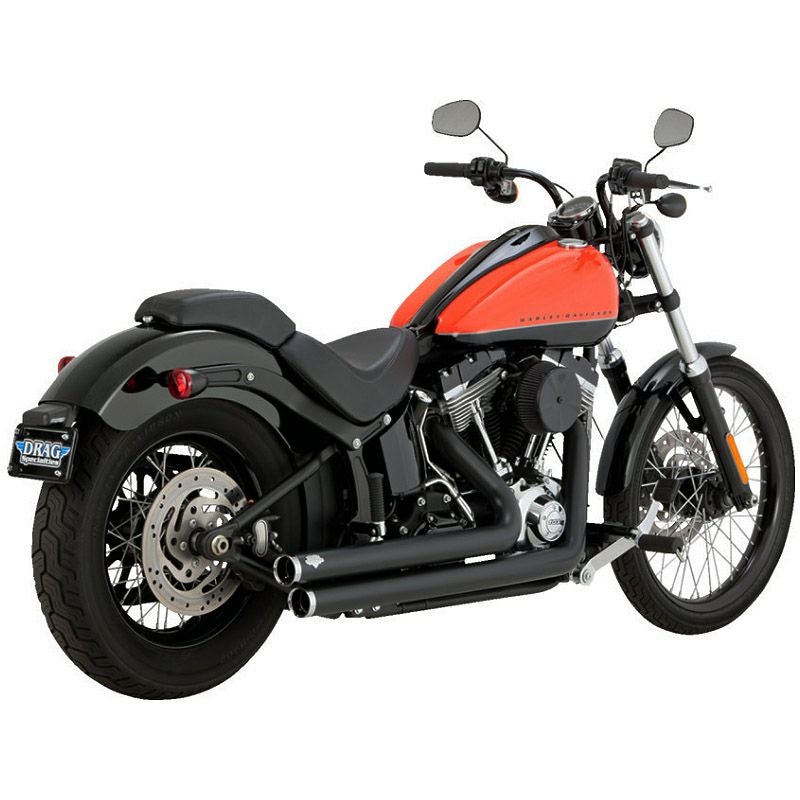 1986～2009 ソフテイル ビッグショットスタガード フルエキゾーストマフラー (ブラック) バンスアンドハインズ1